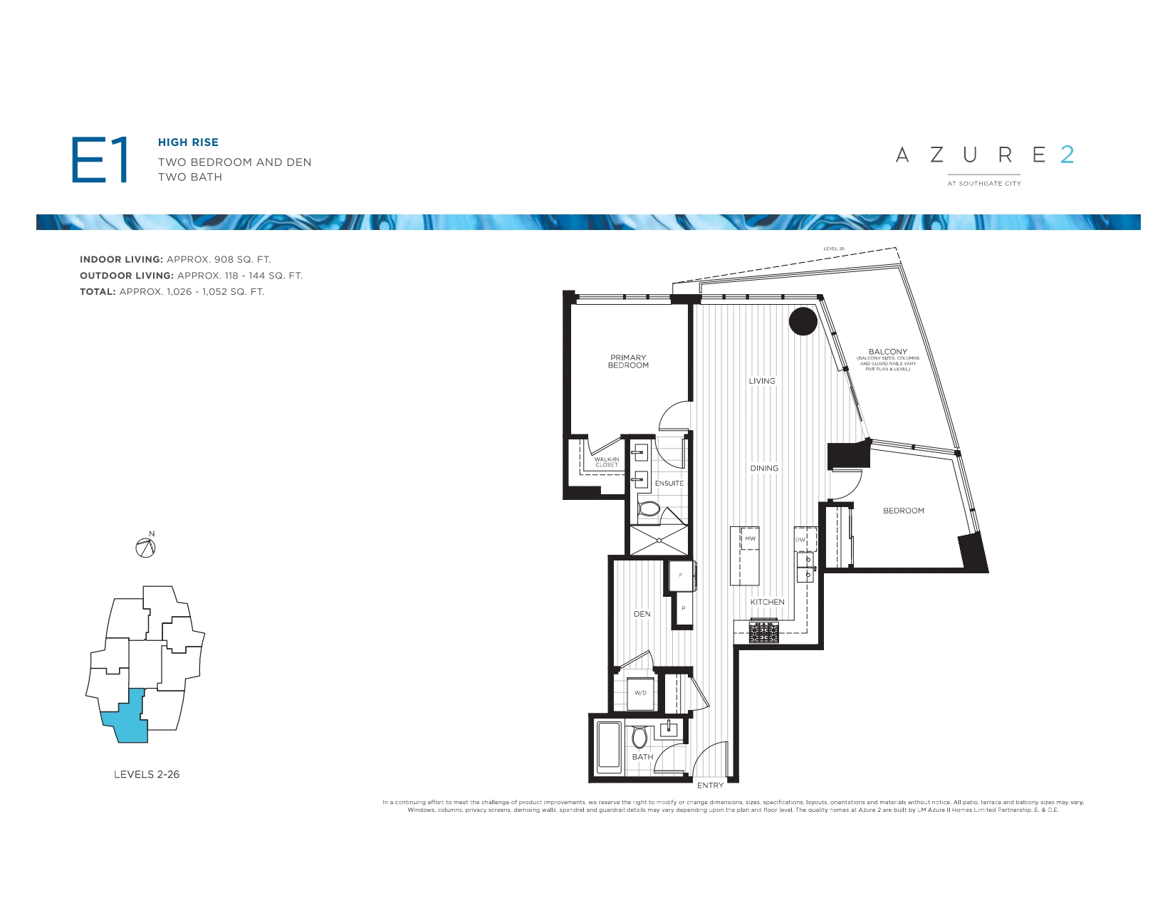E1 Floor Plan of Azure 2 Condos with undefined beds