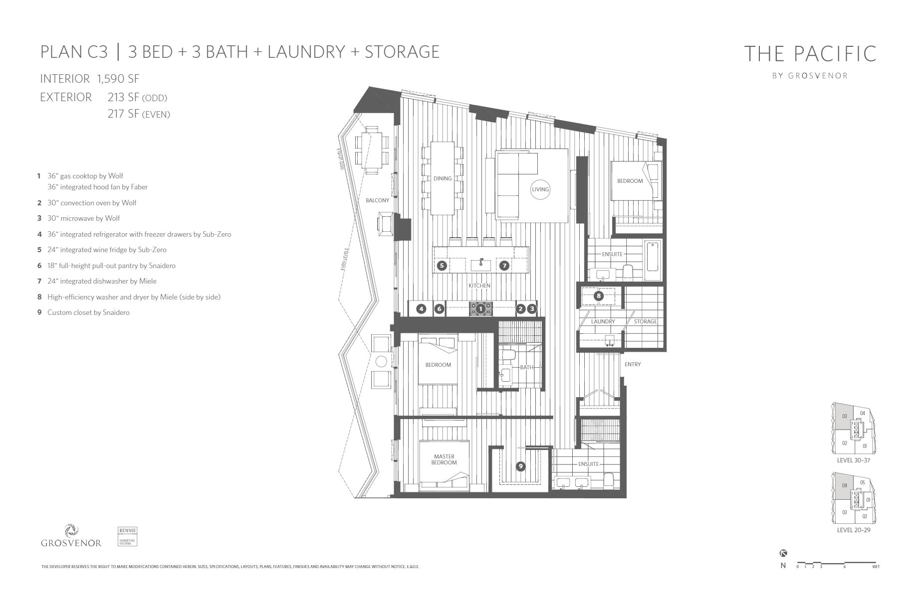 C3 Floor Plan of The Pacific Condos with undefined beds