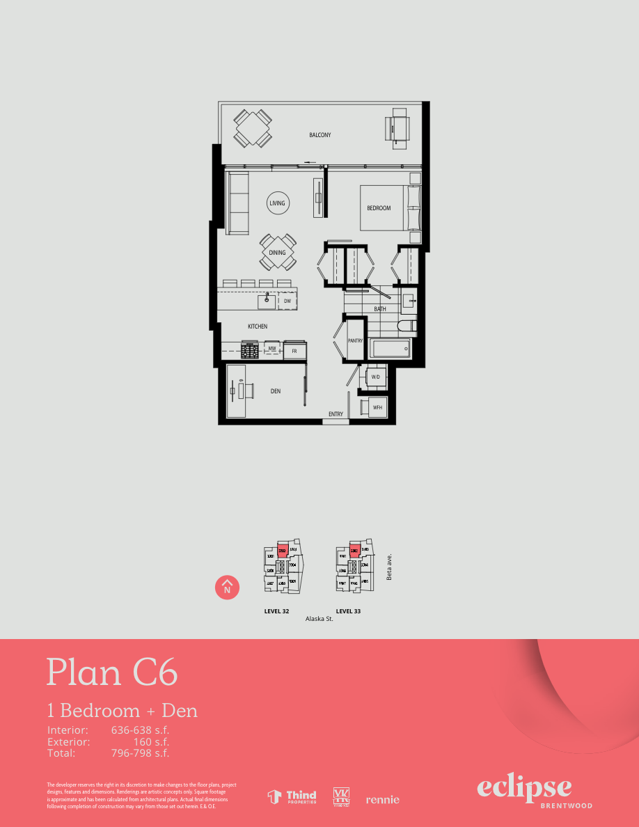 C6 Floor Plan of Thind Brentwood - Lumina Eclipse Condos with undefined beds