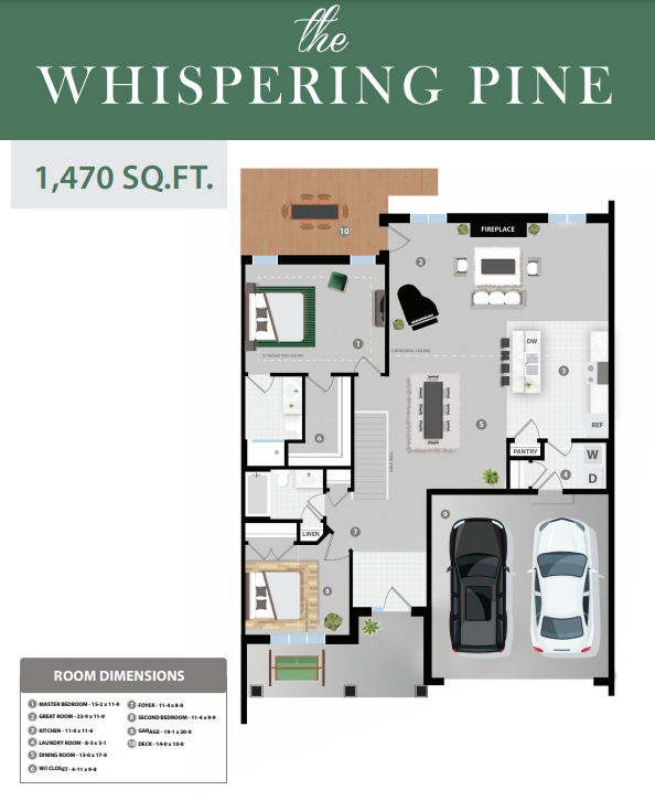  The Whispering Pine  Floor Plan of Whispering Pine at Warbler Woods Towns with undefined beds