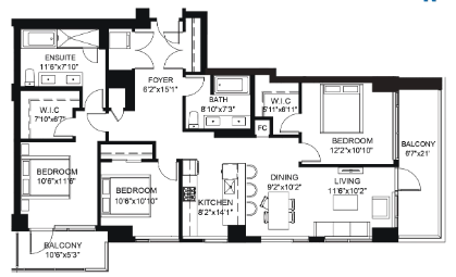 303 Floor Plan of The View at Grandin City Condos with undefined beds