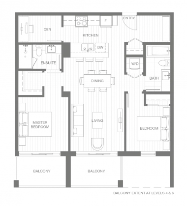  505 A-2c  Floor Plan of Oslo Condo with undefined beds