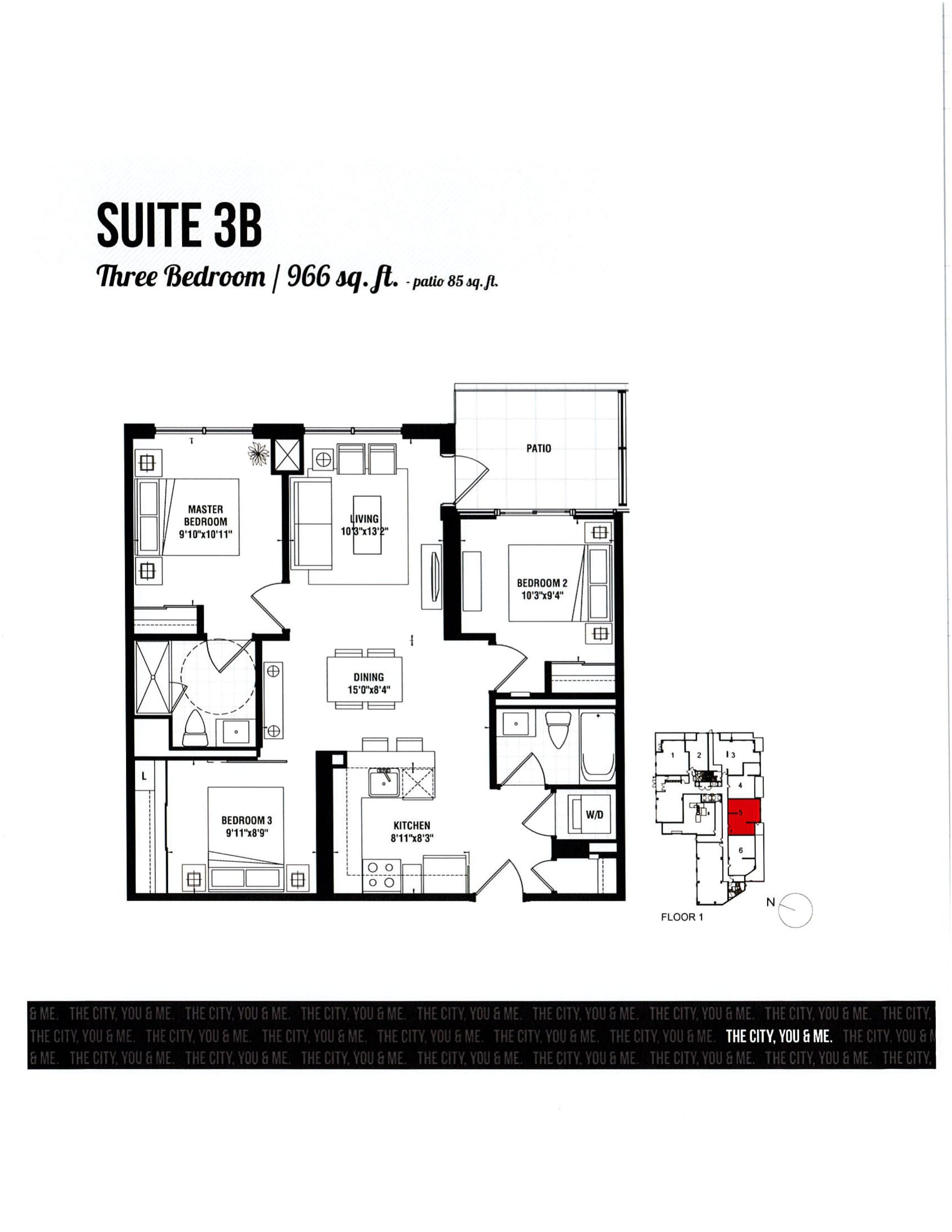 105 Floor Plan of Tricycle Condominiums with undefined beds