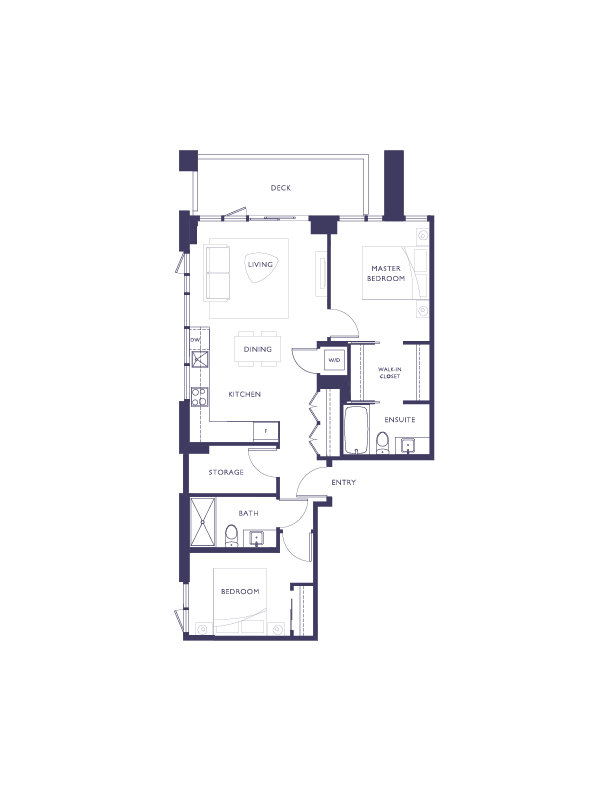 B1a Floor Plan of Duet Condos with undefined beds