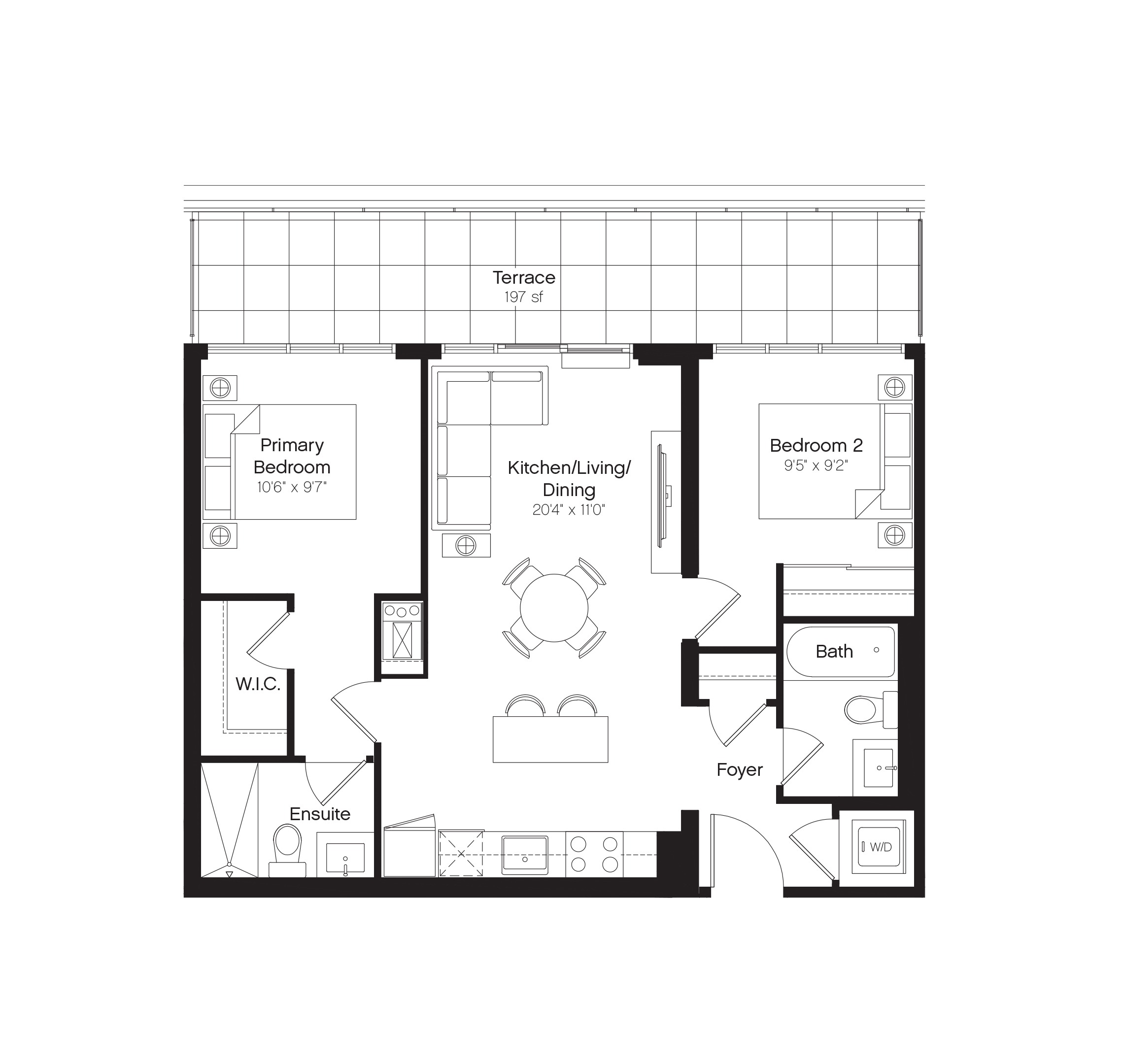 B1501 Floor Plan of Kingsley Square Condos with undefined beds