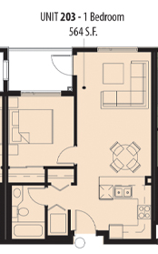 203 Floor Plan of Douglas Green Living Condos with undefined beds