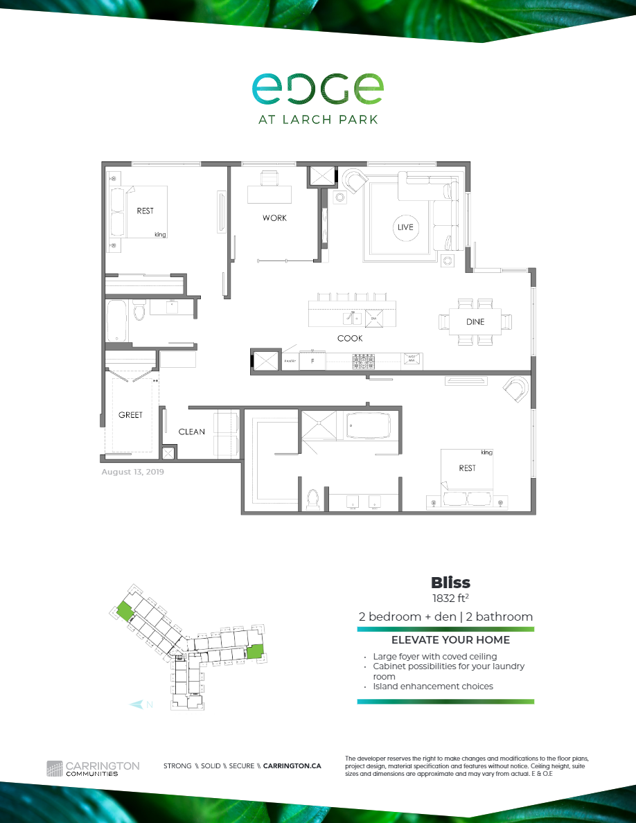 Bliss Floor Plan of Edge at Larch Park Condos with undefined beds