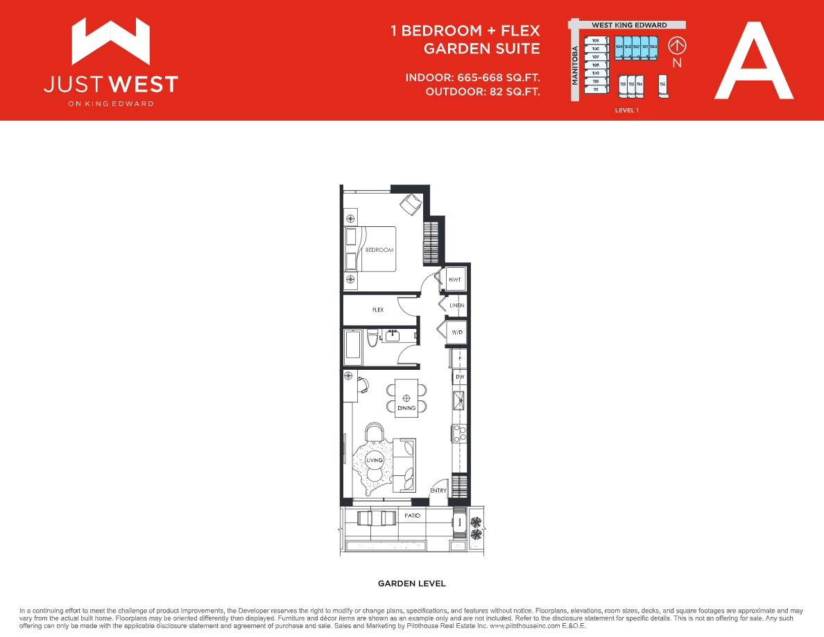 A Floor Plan of Just West Condos with undefined beds