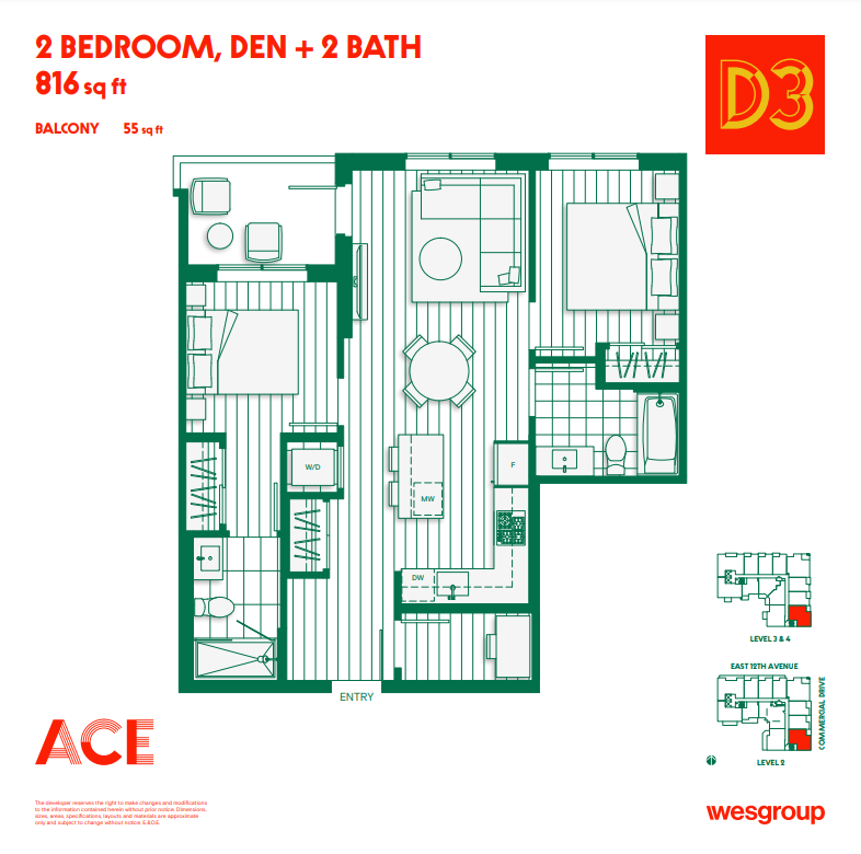 408 Floor Plan of ACE Condos with undefined beds