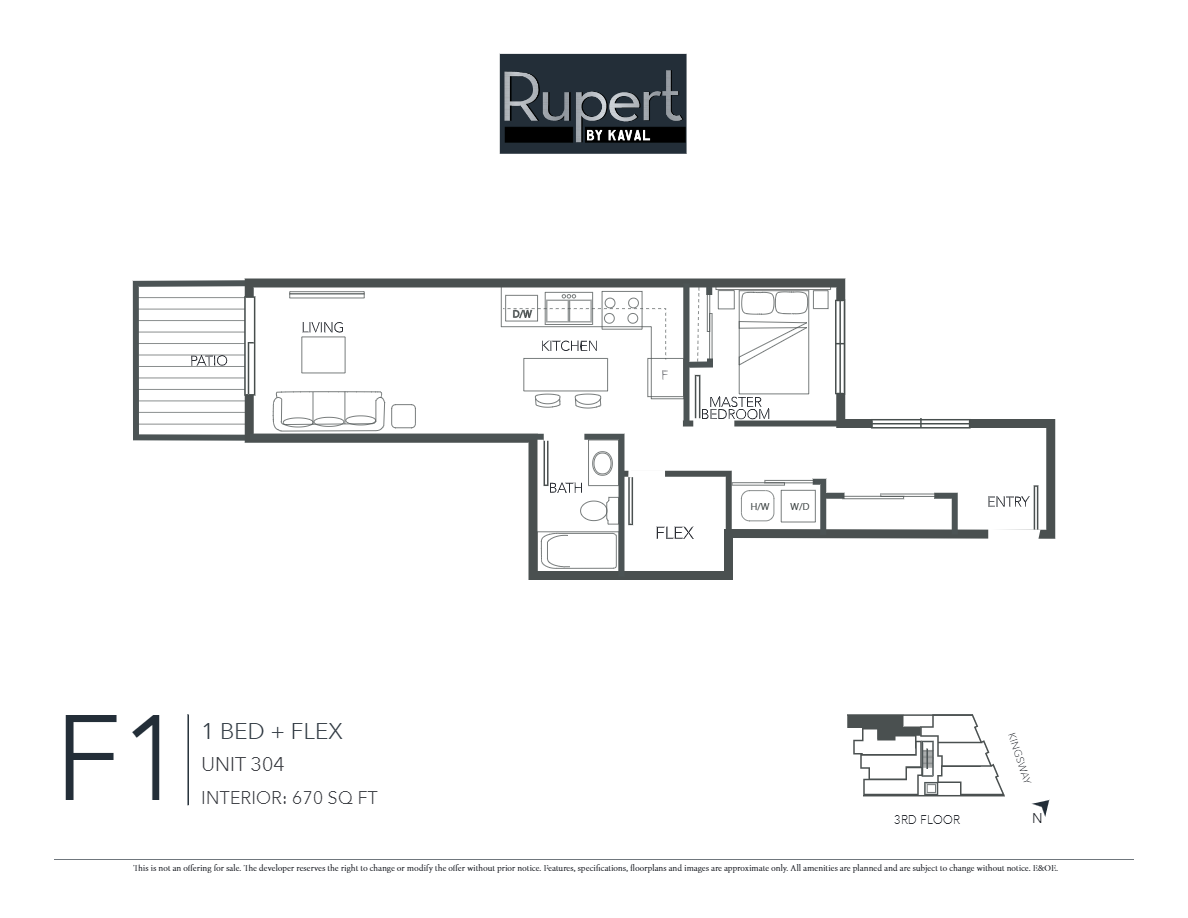 F1 Floor Plan of RUPERT Condos with undefined beds