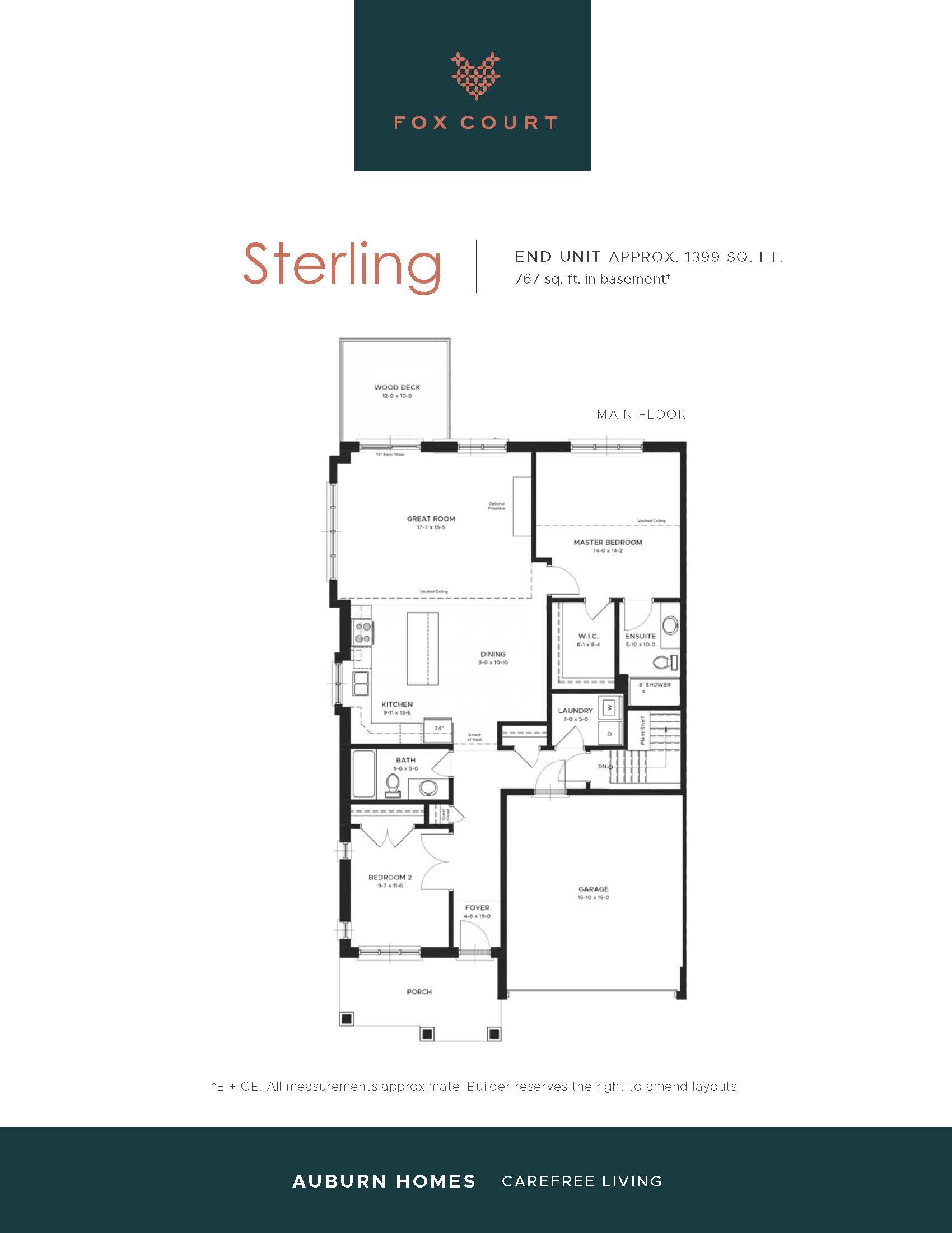 Sterling Floor Plan of  Fox Court Towns with undefined beds