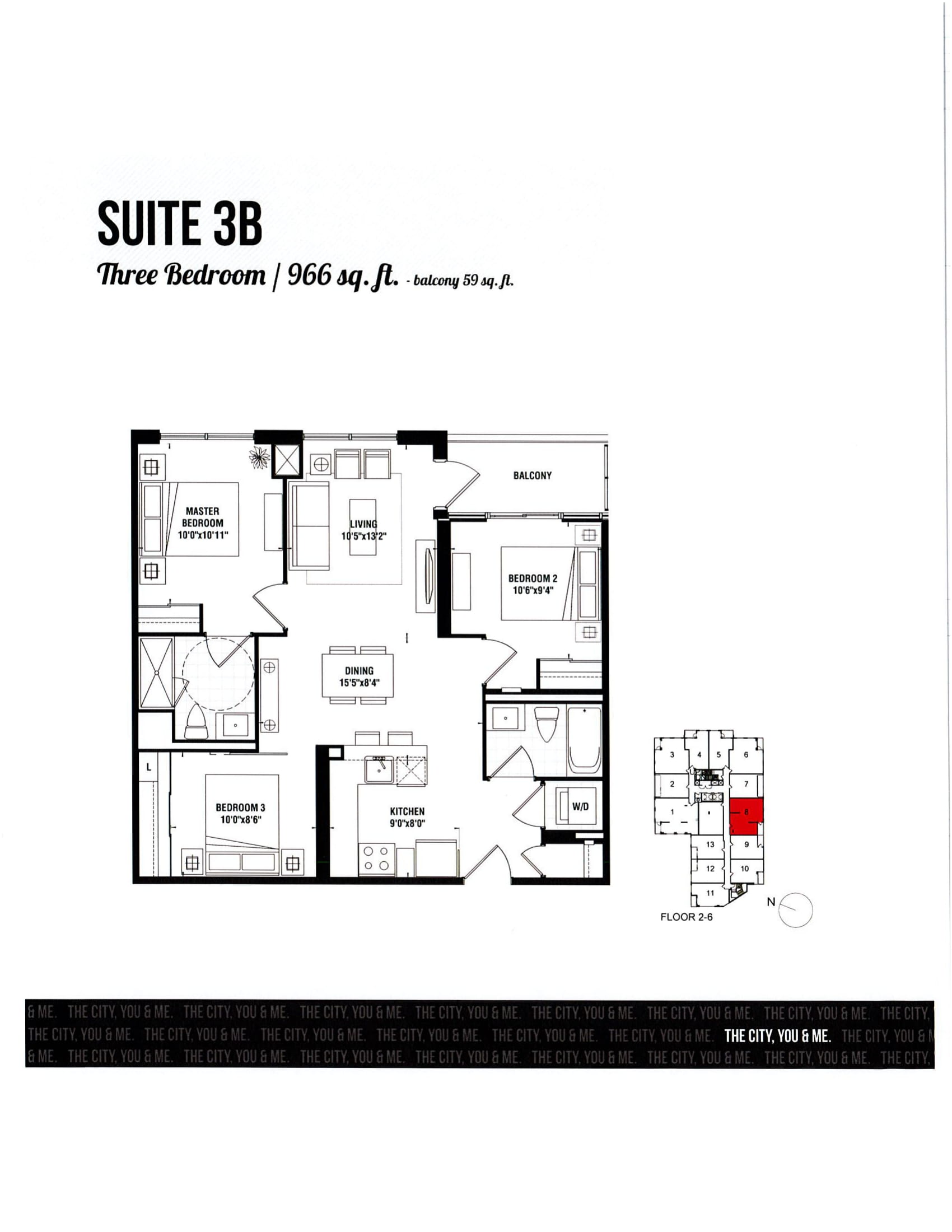 308 Floor Plan of Tricycle Condominiums with undefined beds