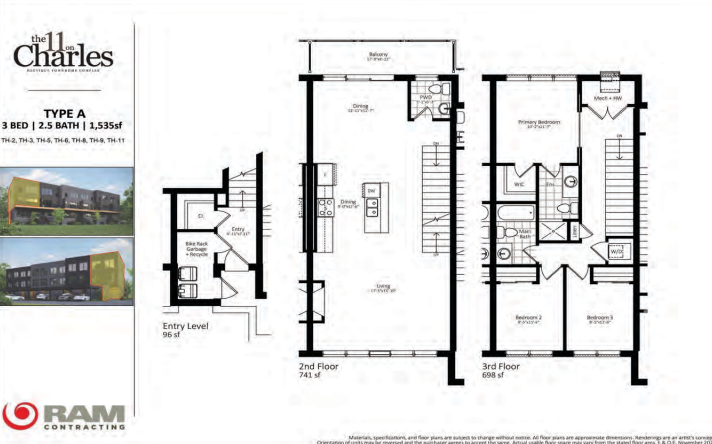  Unit 6  Floor Plan of  The 11 on Charles Towns with undefined beds