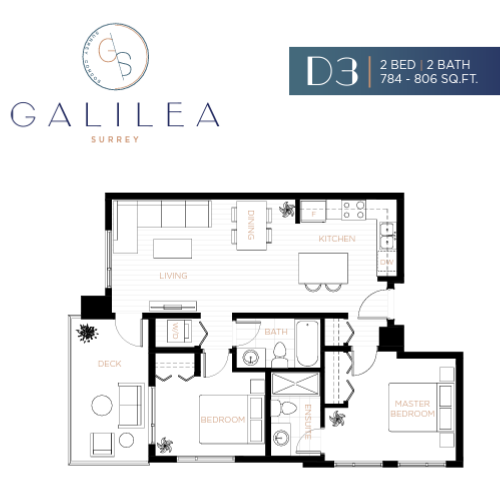 D3 Floor Plan of Galilea Condos with undefined beds