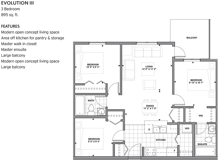  Evolution III  Floor Plan of Creekwood Landing Condos with undefined beds