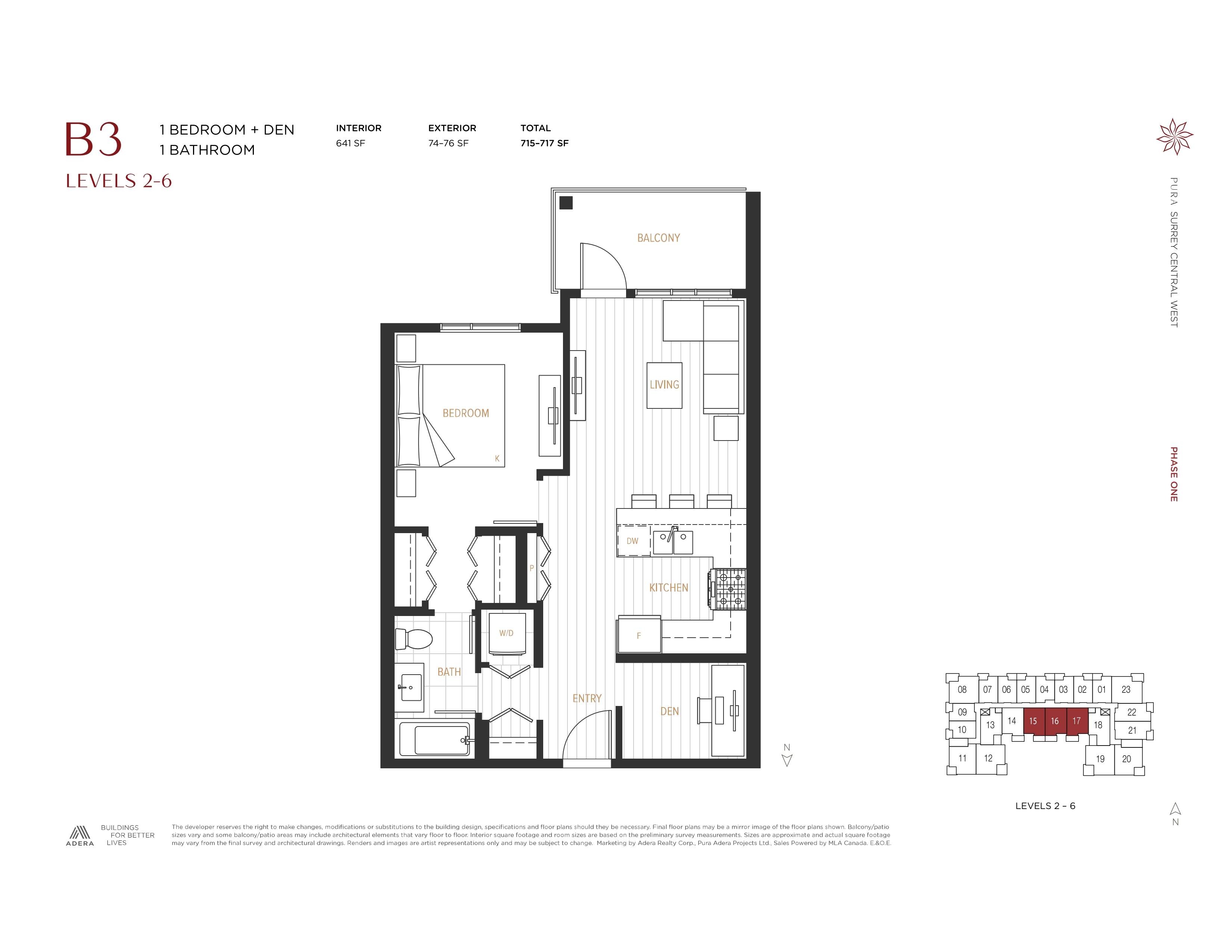 B3(2-6) Floor Plan of Pura (Phase 1) Condos with undefined beds
