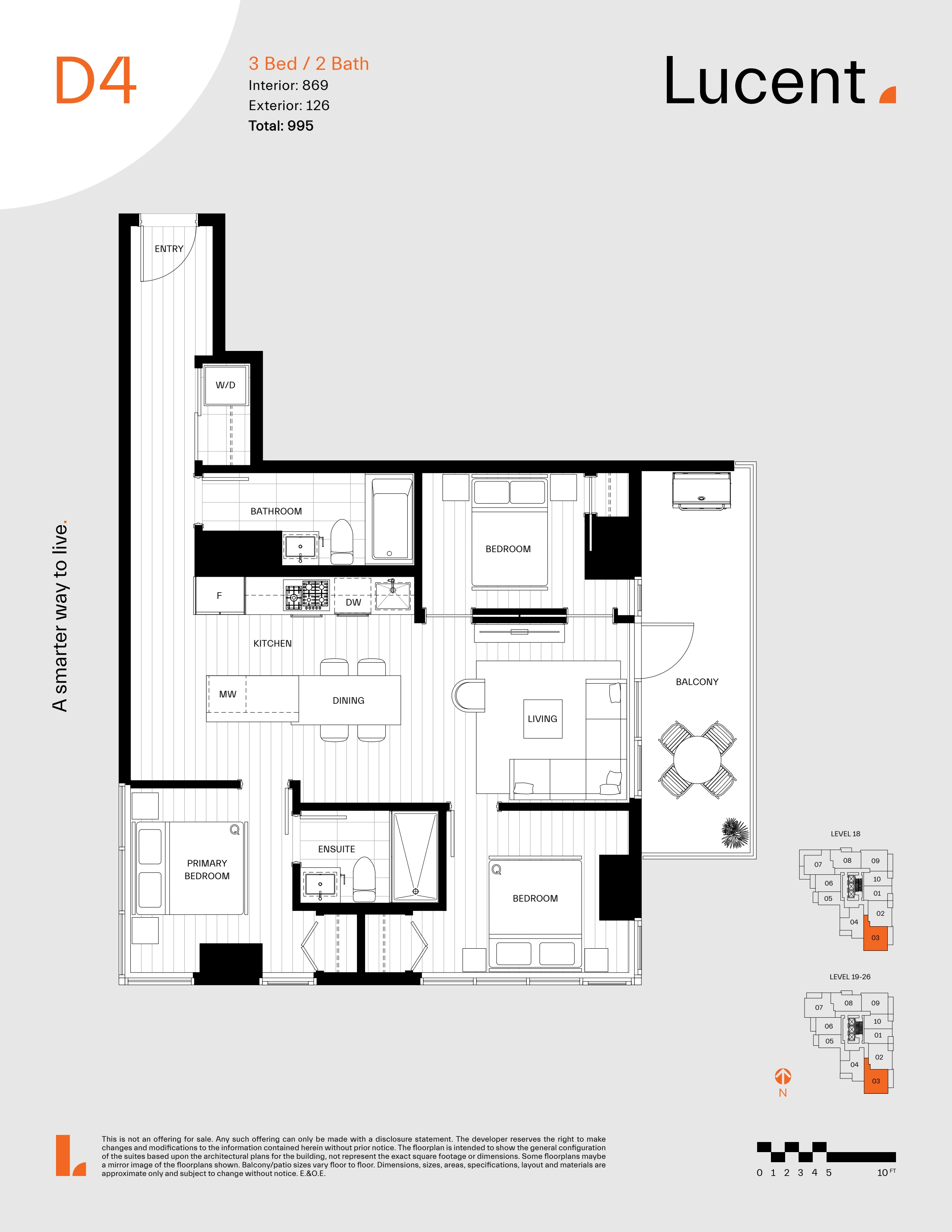 D4 Floor Plan of Lucent Condos with undefined beds