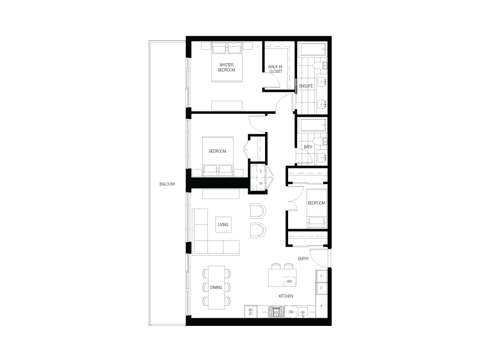 D Floor Plan of The City of Lougheed - Neighbourhood One Condos with undefined beds