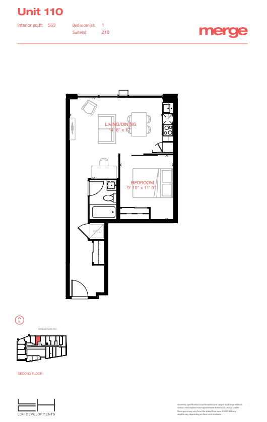 110 Floor Plan of Merge Condos with undefined beds