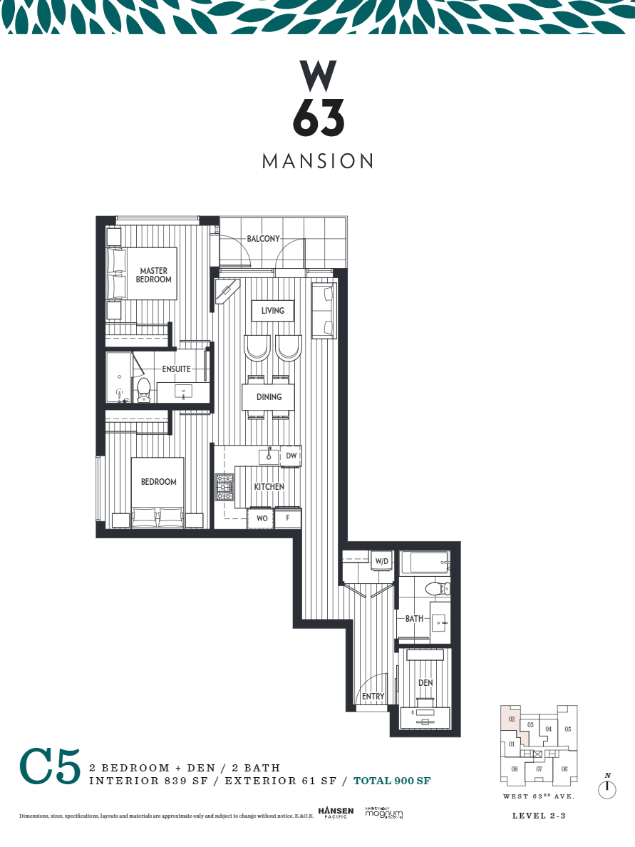 C5 Floor Plan of W63 Mansion Condos with undefined beds