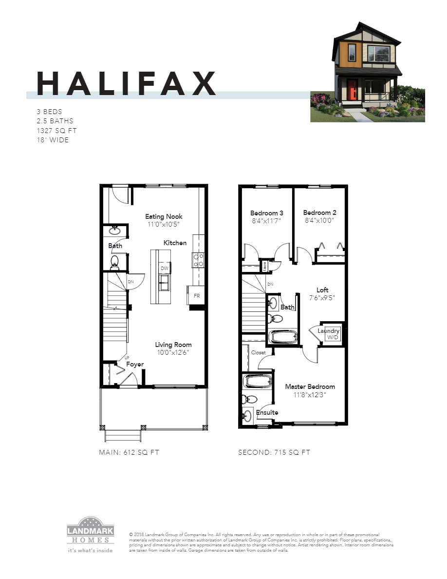 Halifax Floor Plan of Glenridding Ravine by Landmark Homes with undefined beds