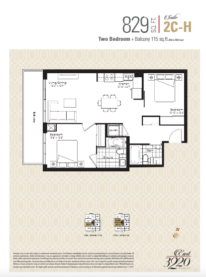 810 Floor Plan of East 3220 Condos with undefined beds