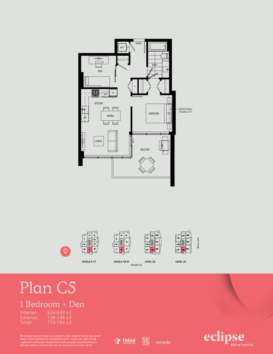 C5 Floor Plan of Thind Brentwood - Lumina Eclipse Condos with undefined beds