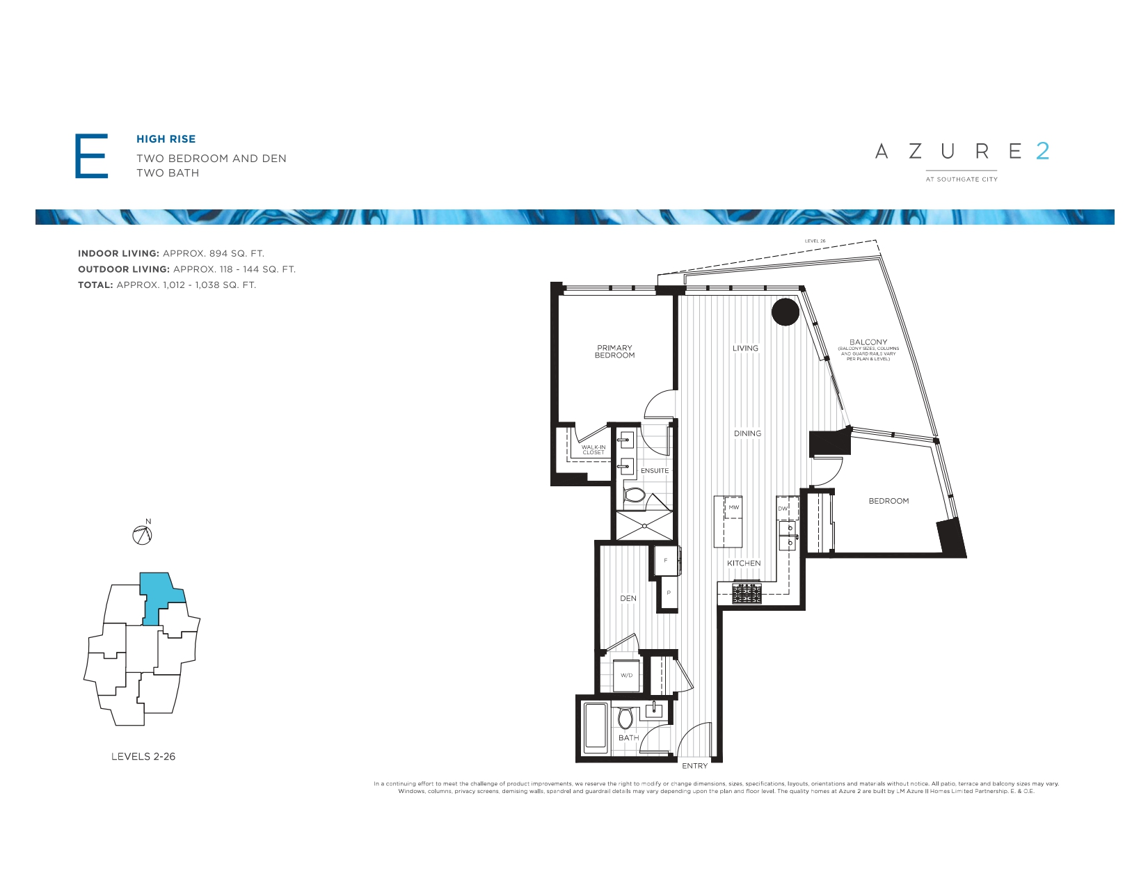 E Floor Plan of Azure 2 Condos with undefined beds