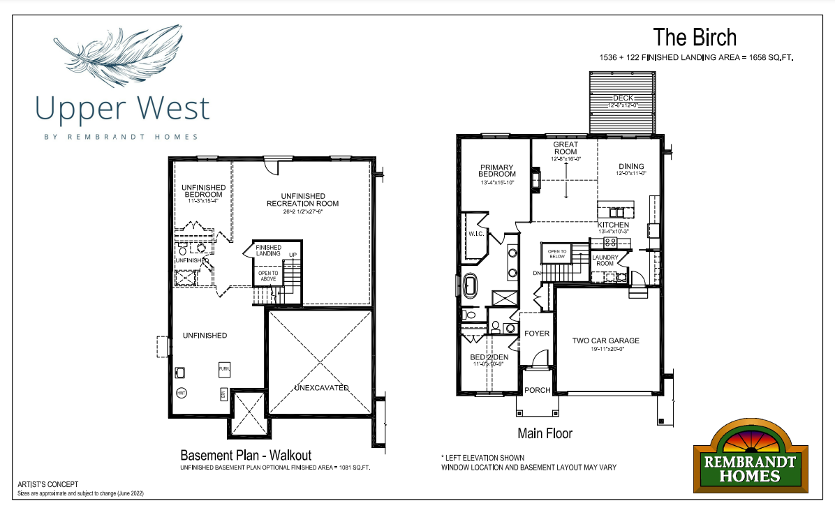  The Birch  Floor Plan of Upper West Towns with undefined beds
