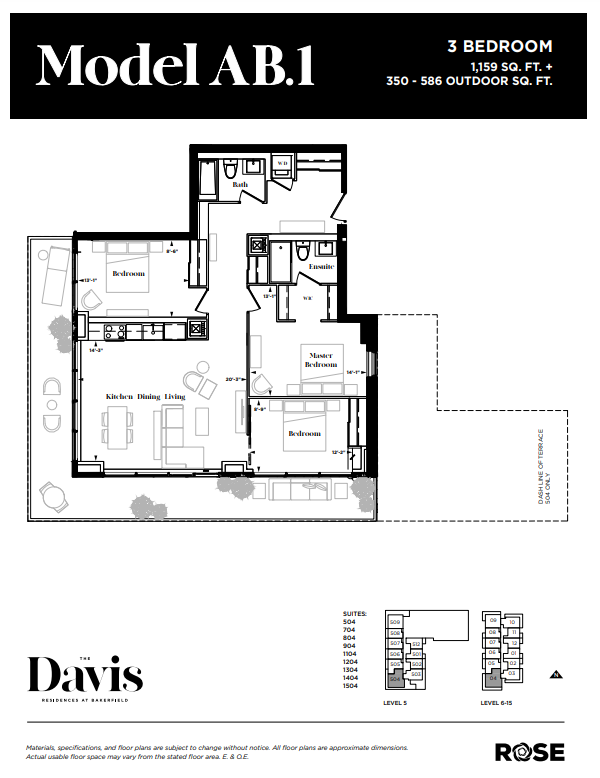 704 Floor Plan of The Davis Residences at Bakerfield Condos with undefined beds