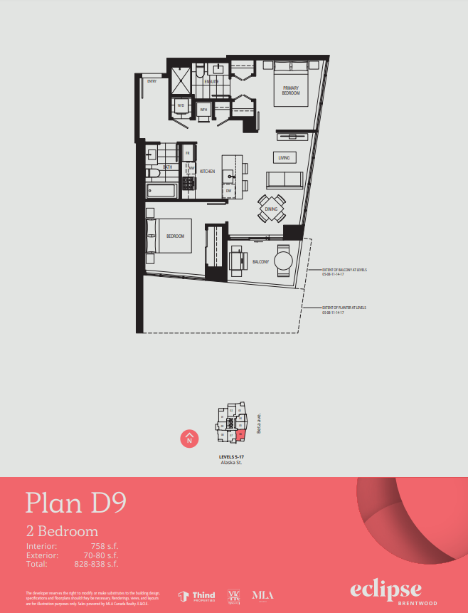 D9 Floor Plan of Thind Brentwood - Lumina Eclipse Condos with undefined beds