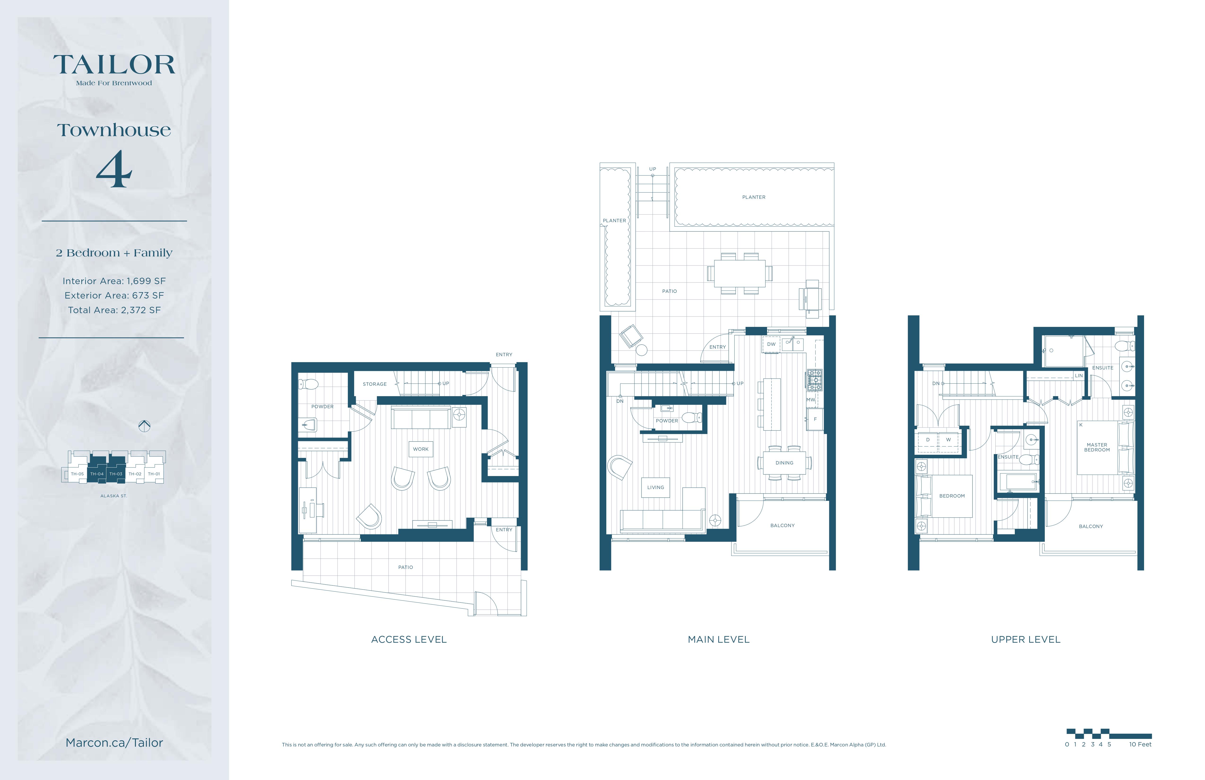  Townhouse 4  Floor Plan of Tailor Condos with undefined beds