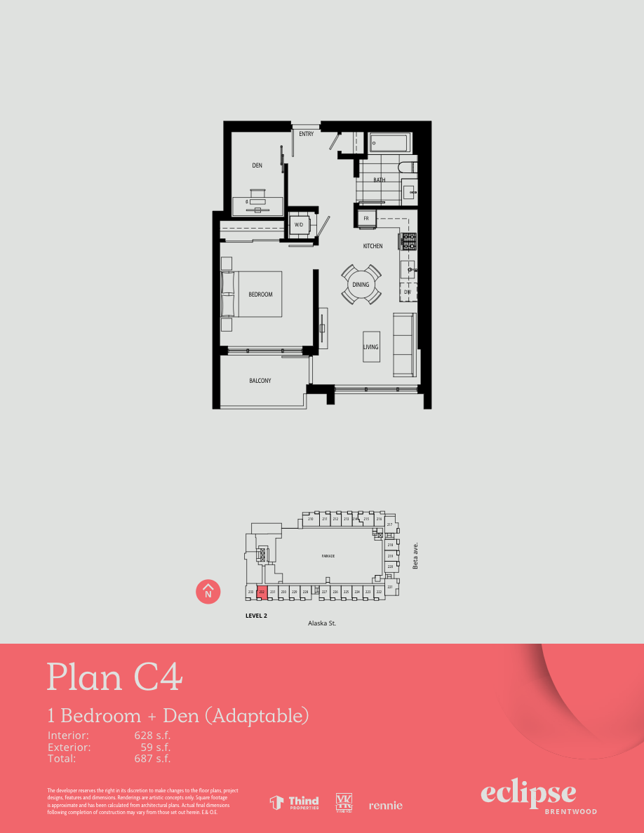 C4 Floor Plan of Thind Brentwood - Lumina Eclipse Condos with undefined beds