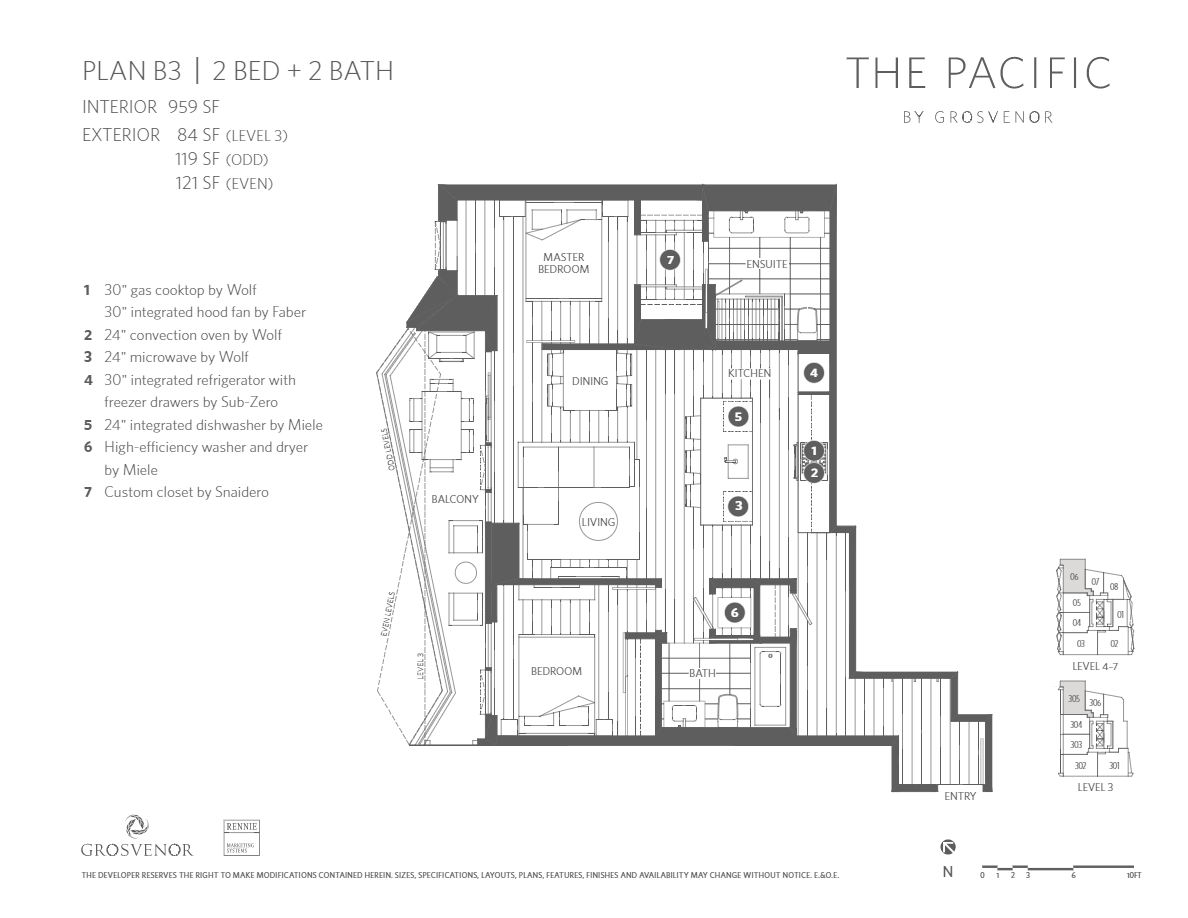 B3 Floor Plan of The Pacific Condos with undefined beds
