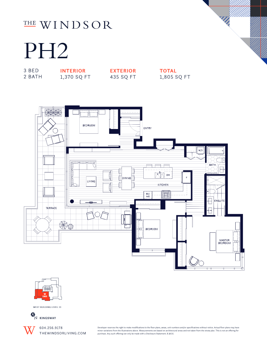 Ph2 Floor Plan of The Windsor Condos with undefined beds