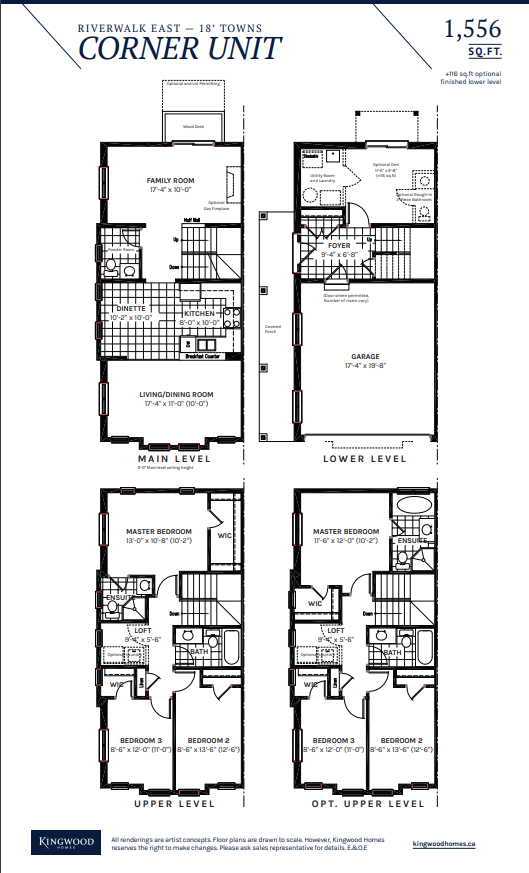  Corner Unit (finished lower level)  Floor Plan of Riverwalk East Towns with undefined beds