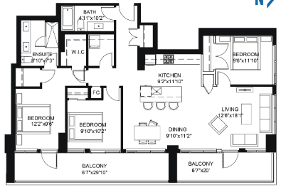 304 Floor Plan of The View at Grandin City Condos with undefined beds