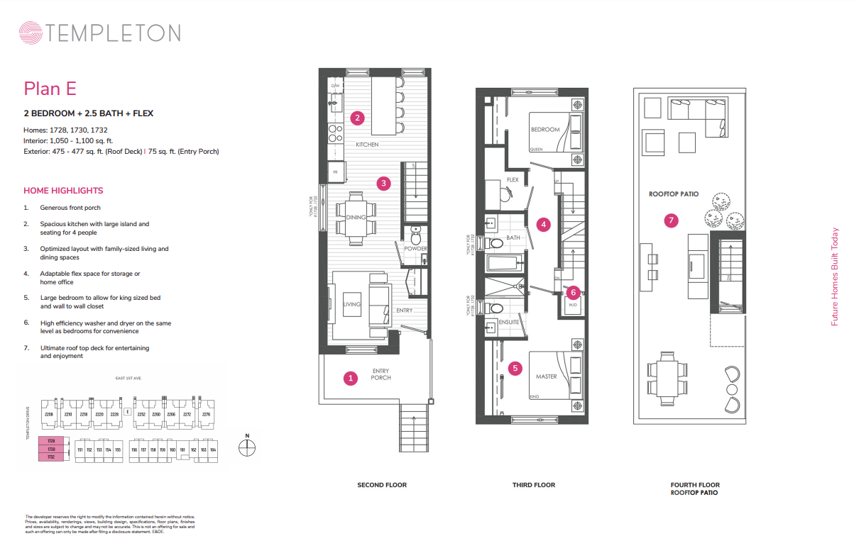 E Floor Plan of Templeton Condos with undefined beds