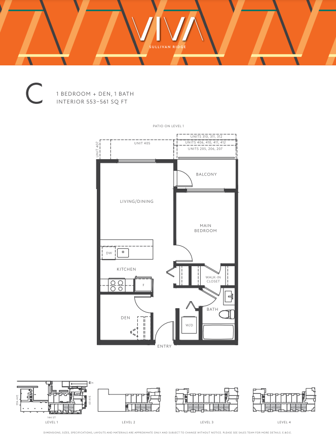 C Floor Plan of VIVA condos with undefined beds