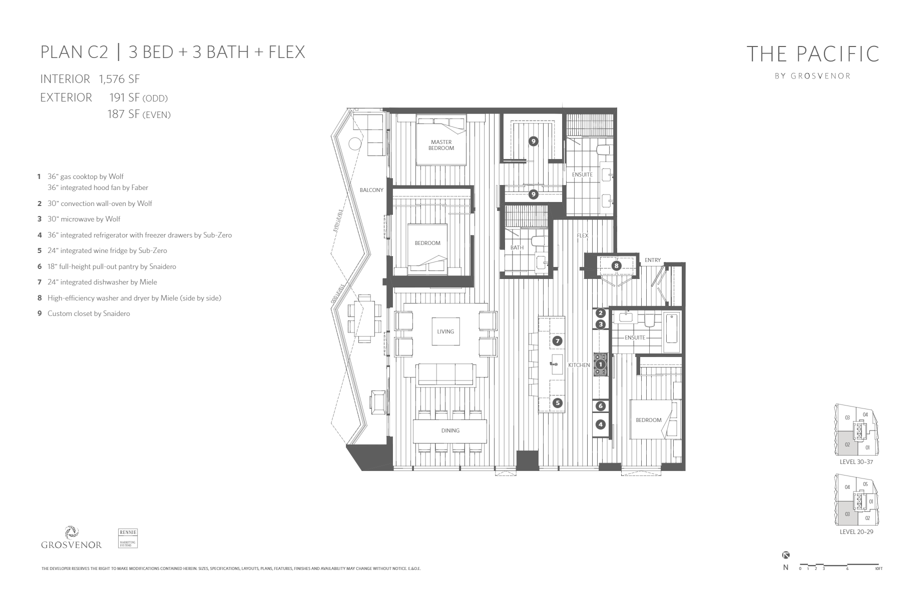 C2 Floor Plan of The Pacific Condos with undefined beds