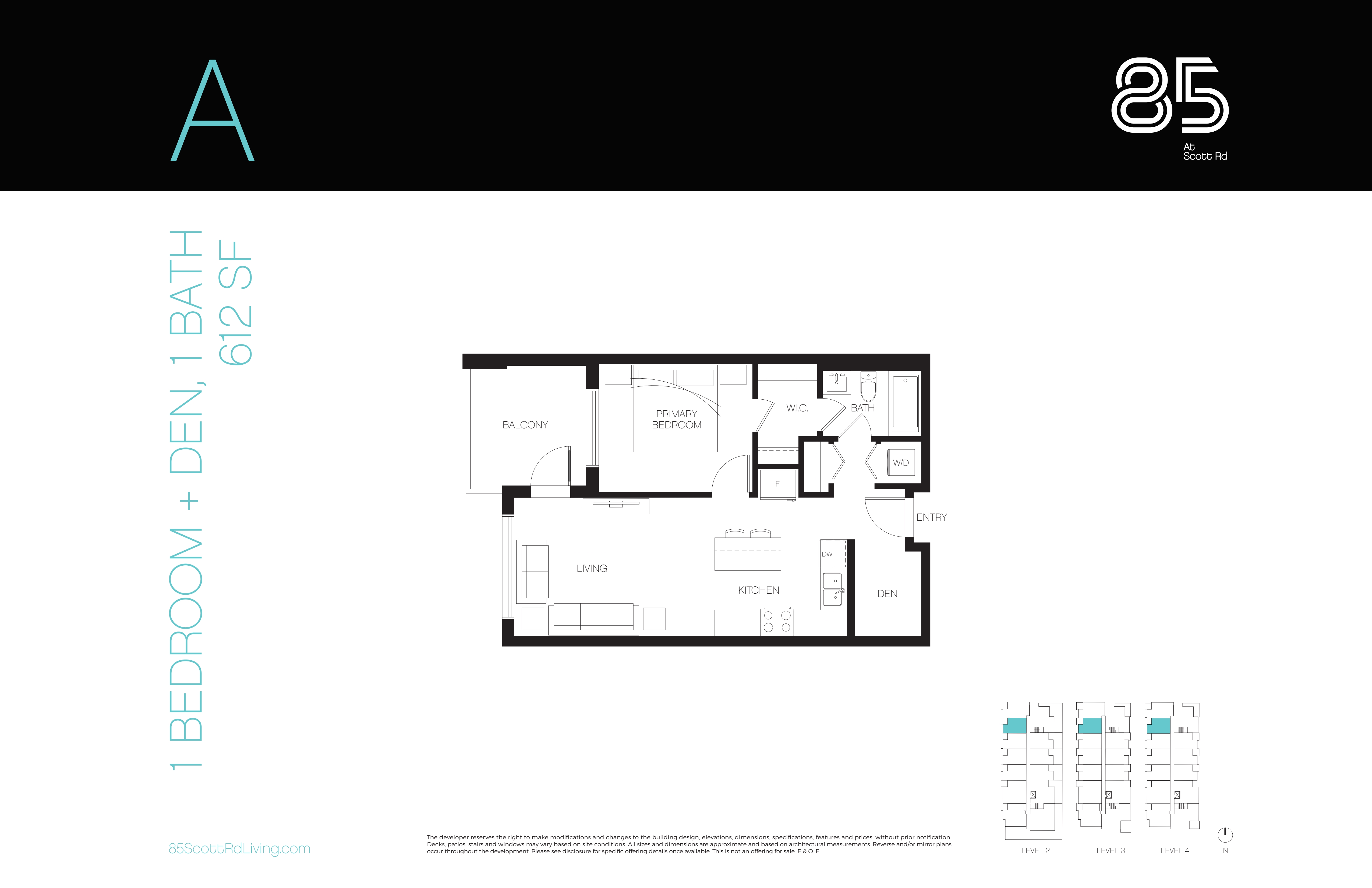 A Floor Plan of The 85 Condos with undefined beds