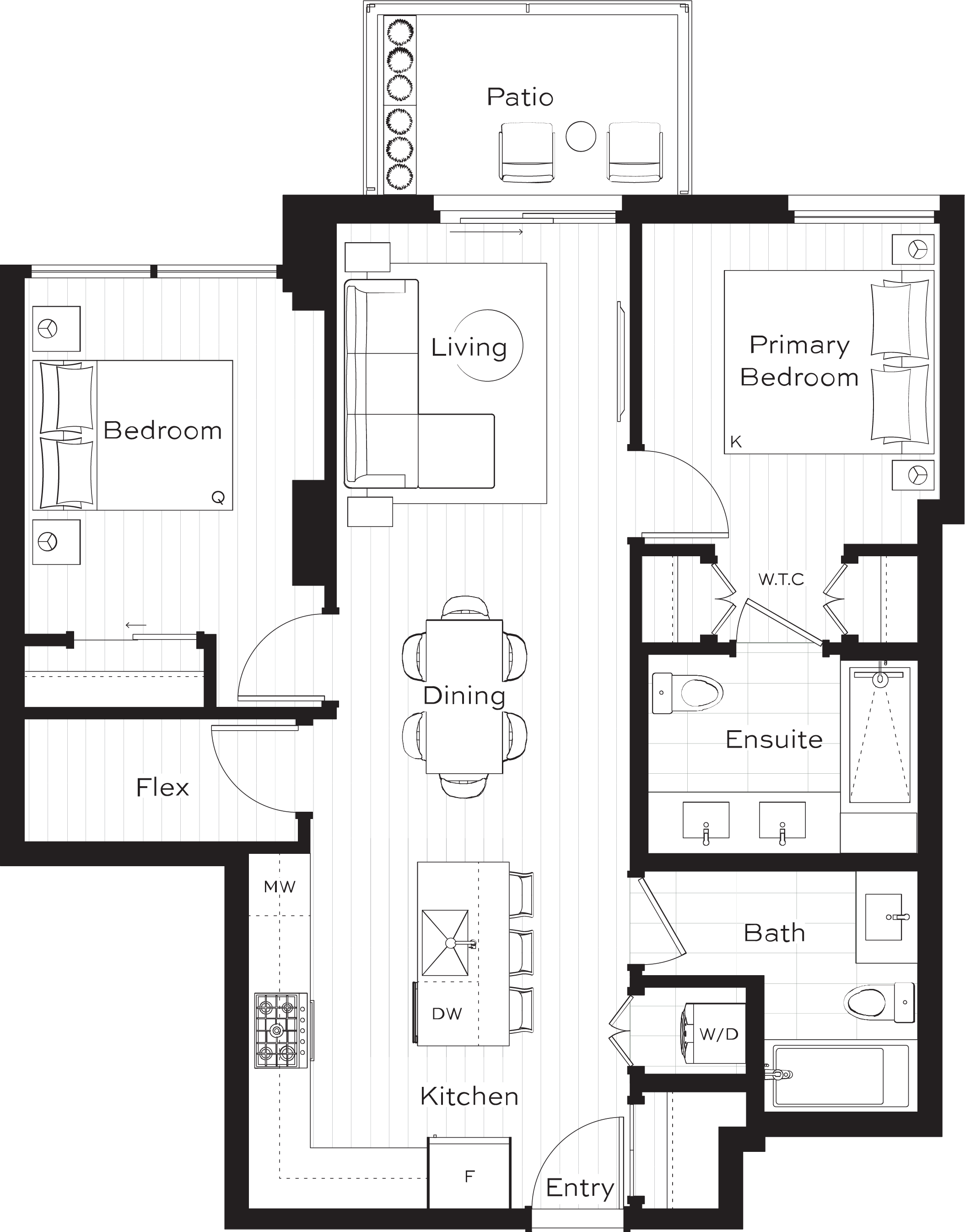 C3 Floor Plan of Lina at QE Park Condos with undefined beds