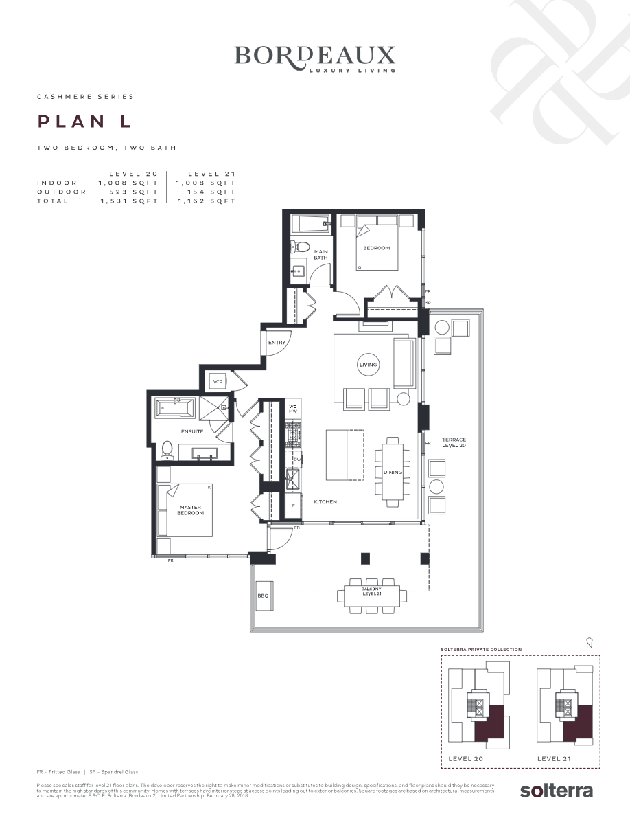 L Floor Plan of Bordeaux Condos with undefined beds