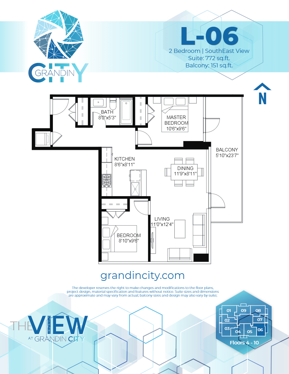  L-06  Floor Plan of The View at Grandin City Condos with undefined beds