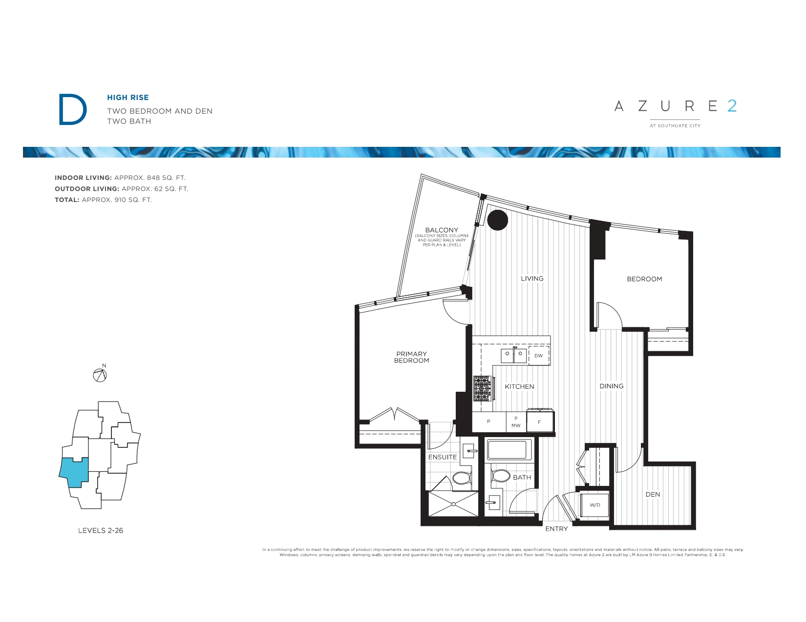 D Floor Plan of Azure 2 Condos with undefined beds