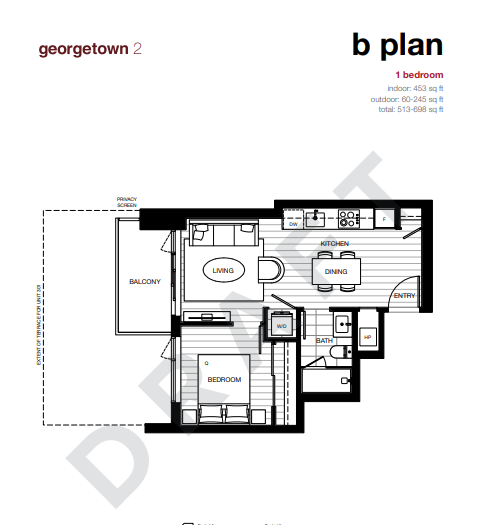 B Floor Plan of Georgetown Two Condos with undefined beds