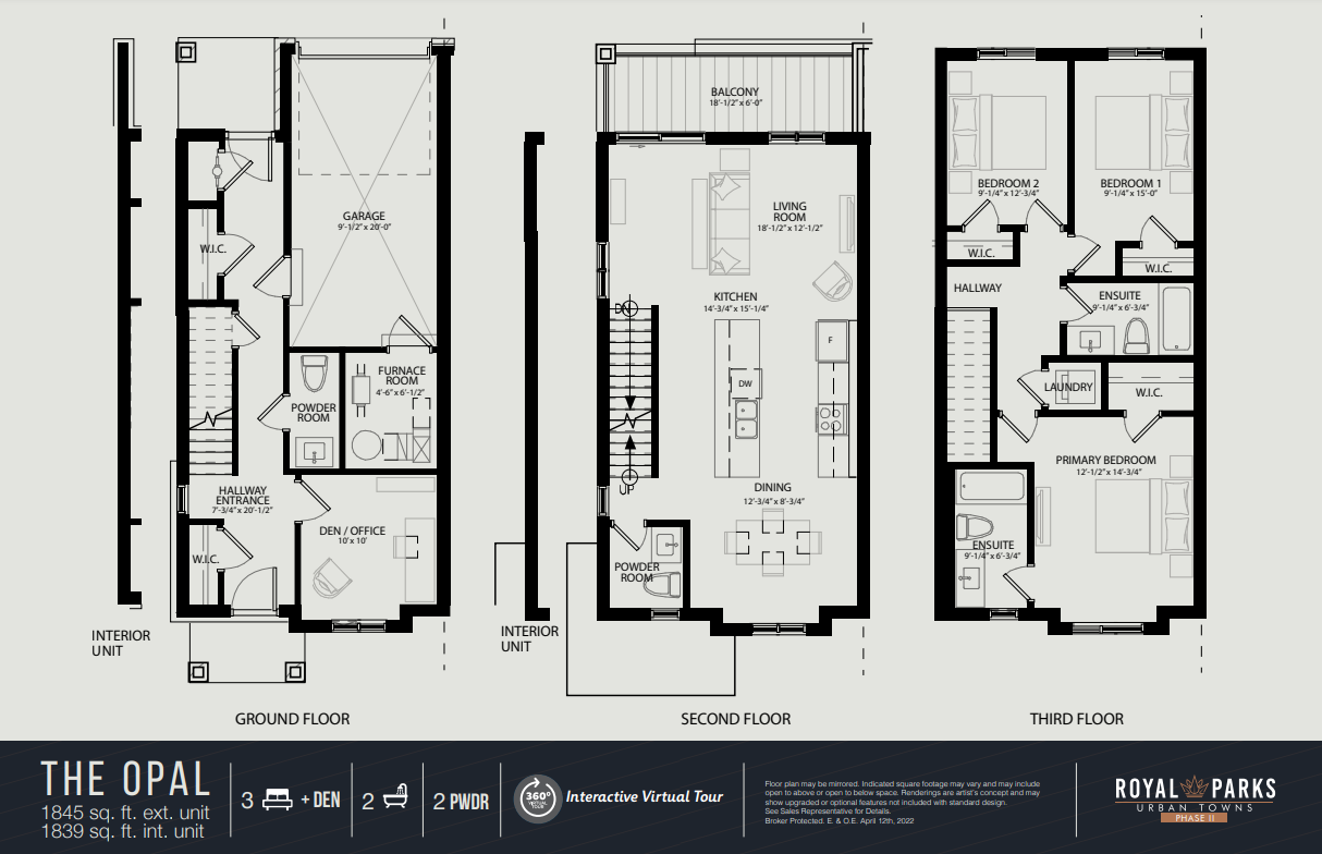  THE OPAL - INTERIOR  Floor Plan of Royal Parks Urban Towns - Phase 2 with undefined beds
