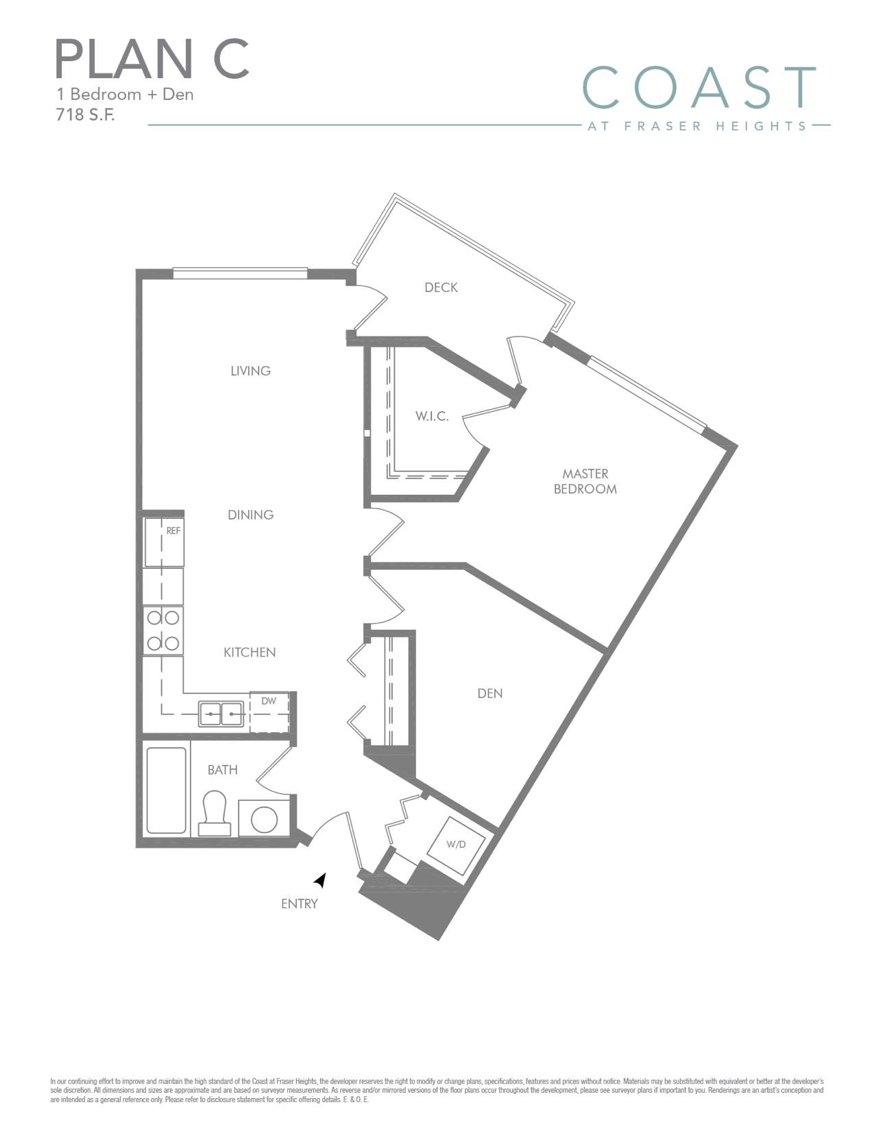 504 Floor Plan of COAST at Fraser Heights Condos with undefined beds