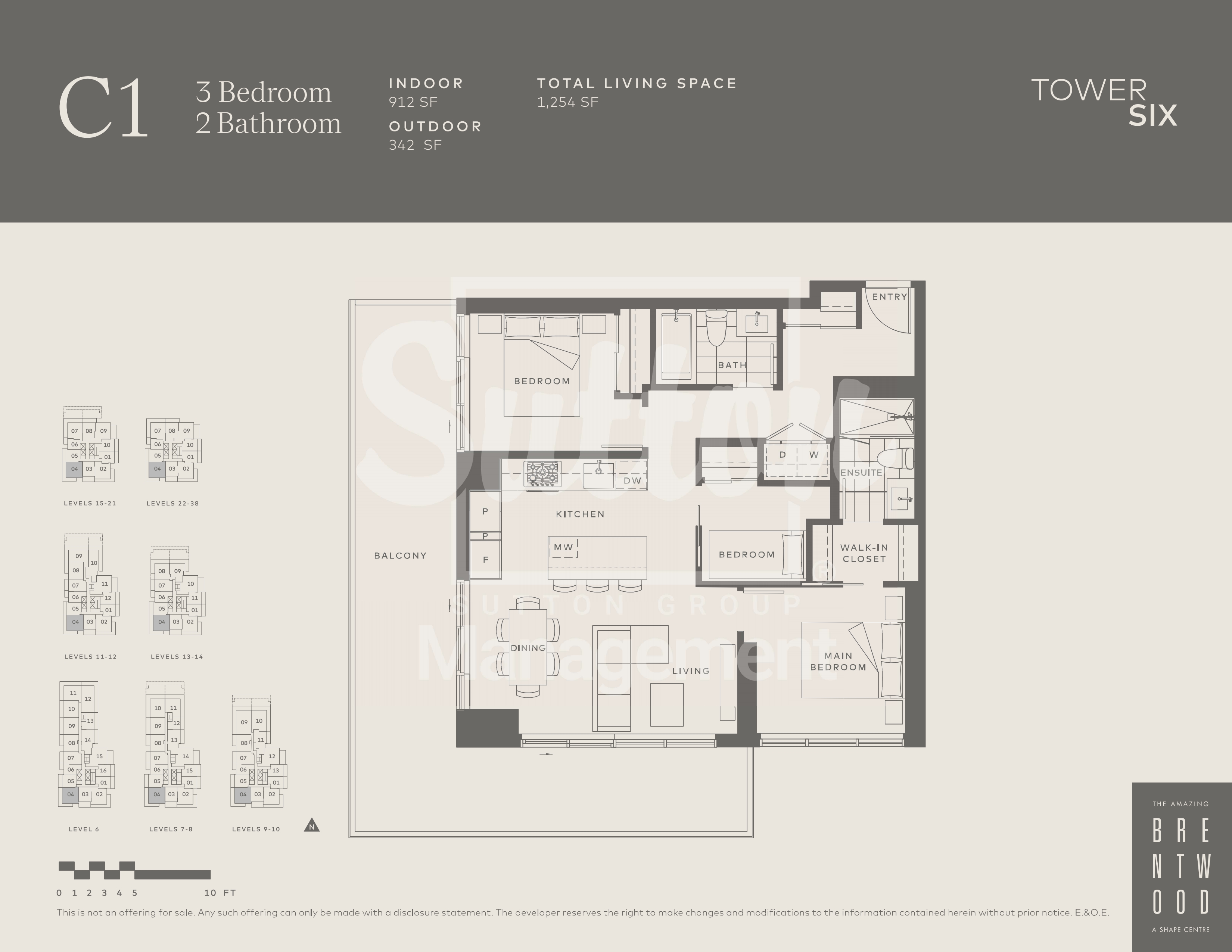 C1 Floor Plan of The Amazing Brentwood- Tower 6 Condos with undefined beds