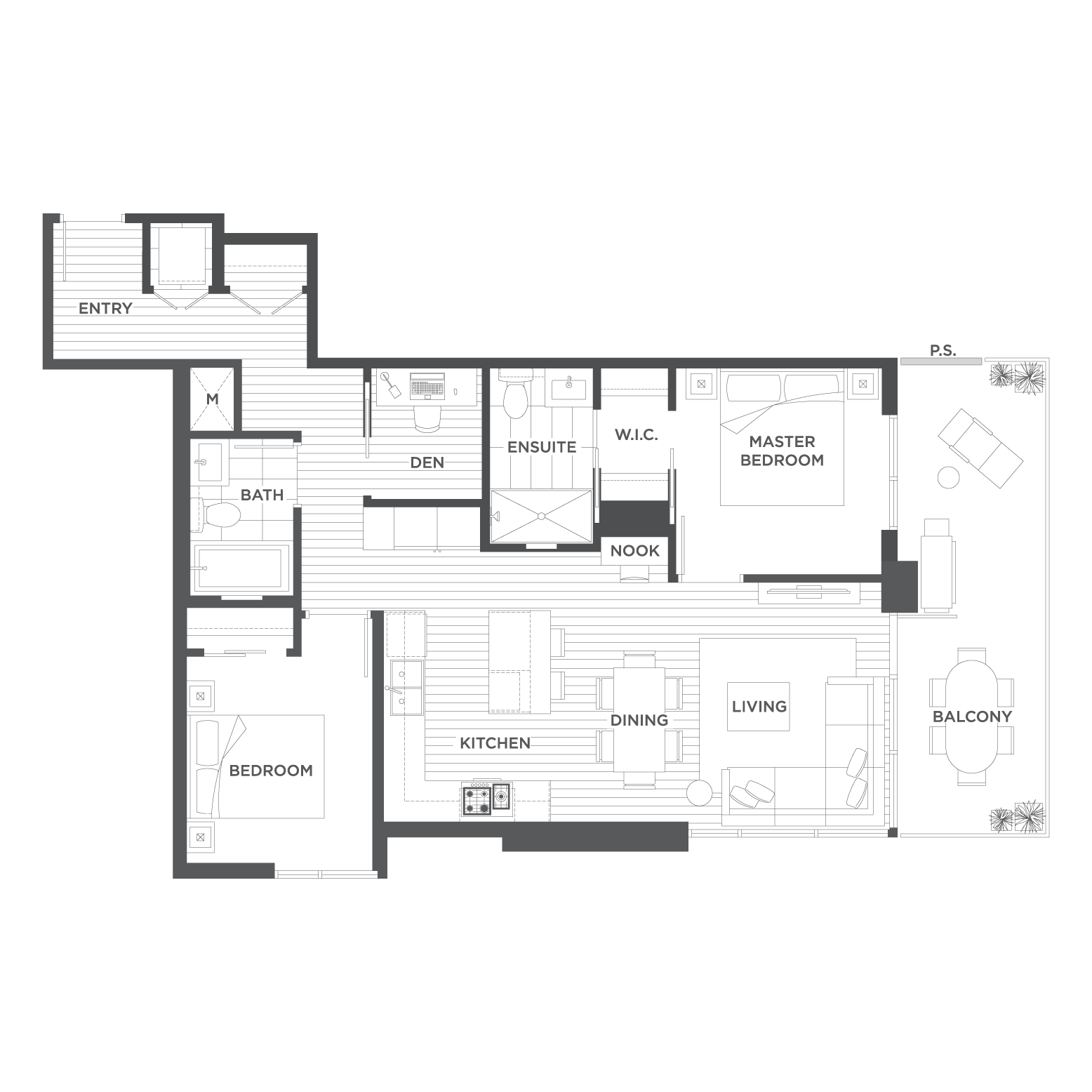E5 Floor Plan of Gilmore Place Condos with undefined beds